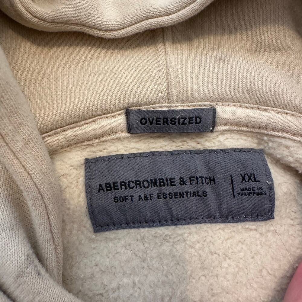 ABERCROMBIE & FITCH Men's Essential Popover Hoodie Size XXL In Cream - Picture 5 of 9